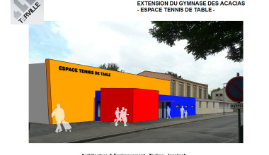 Extension de la salle de tennis de table du gymnase des Acacias à Terville